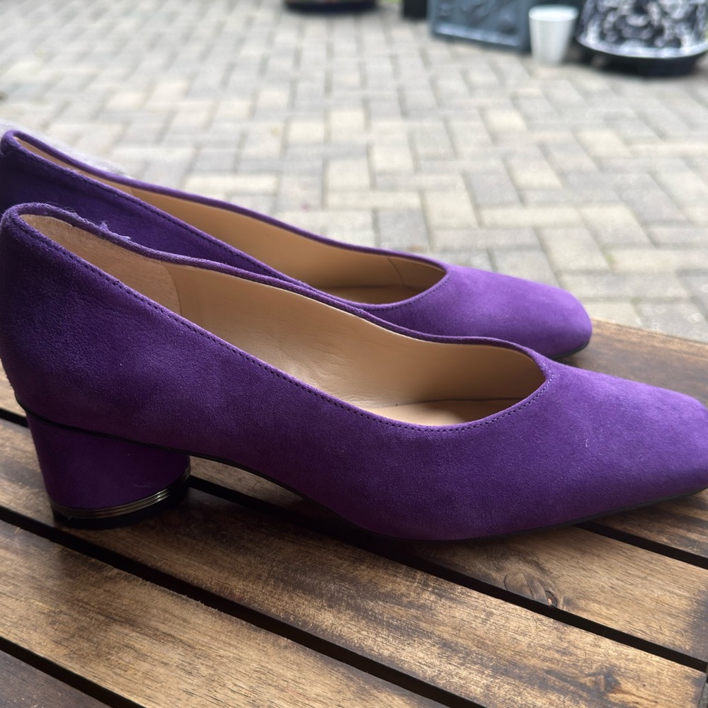 Franco Sarto Women’s Pisa Suede Square Toe Pumps 6-6.5 - Picture 4 of 7